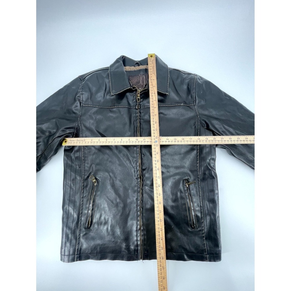 Vintage Whispering‎ Smith Leather Biker Jacket Mens 14/16 Black Quilted Lined - Picture 12 of 14